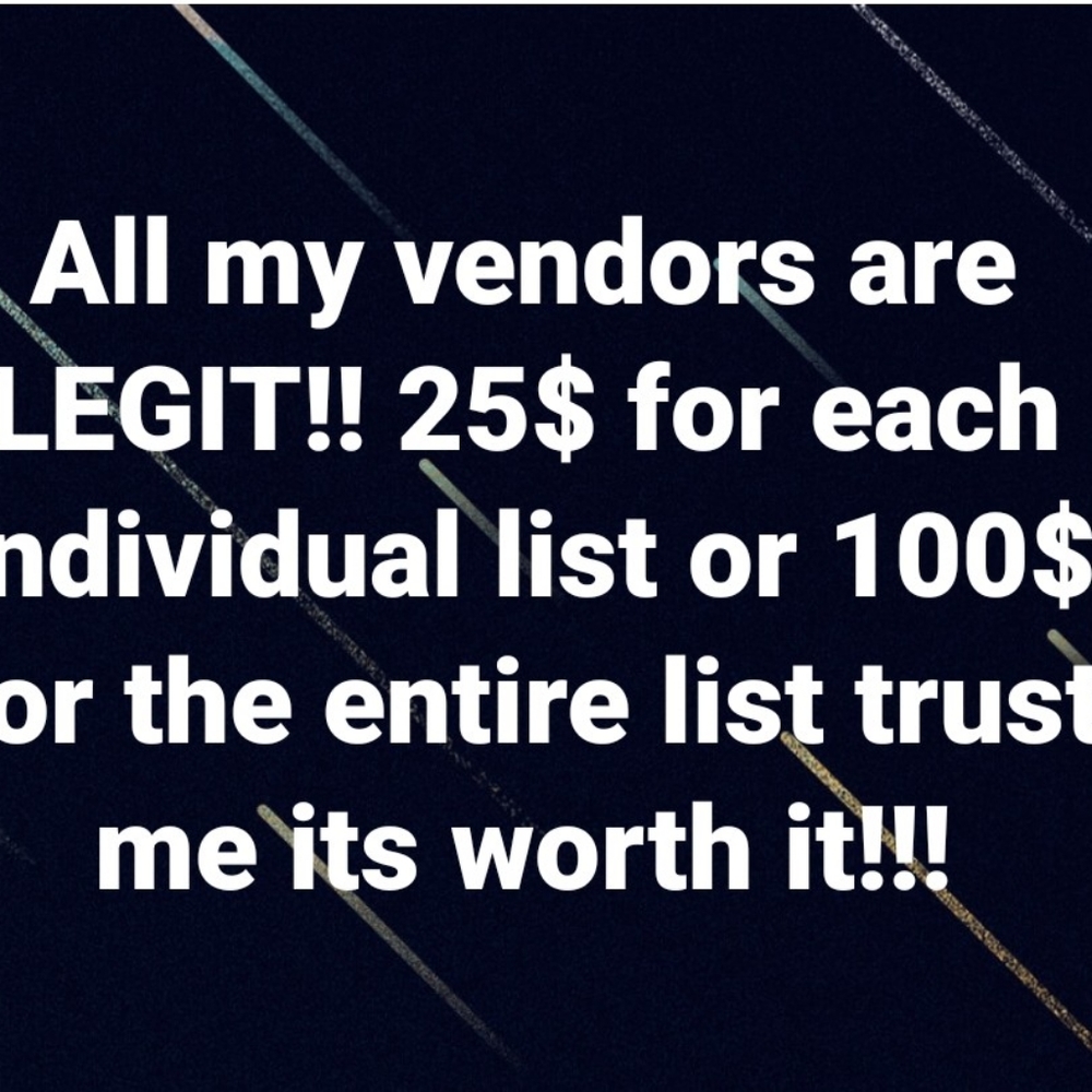 Legit Vendors